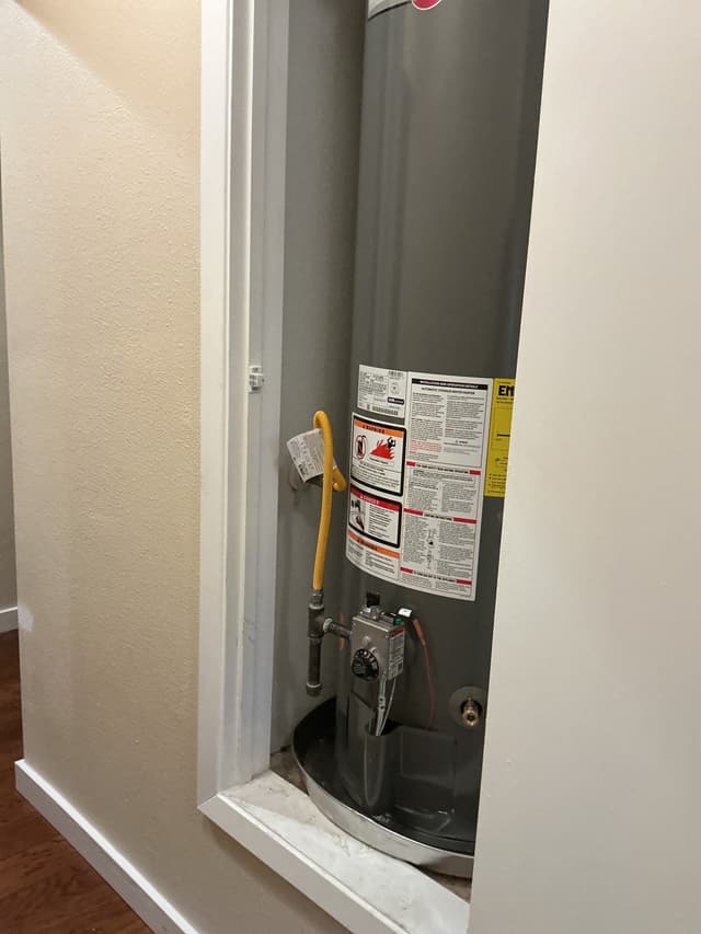 No Hot Water in Austin — New 50-Gallon Heater in the Hall Closet — after
